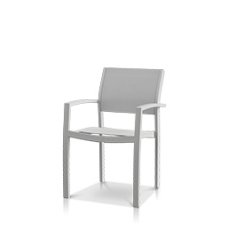 Dining Arm Chair Kessler Silver Frame / Cloud Gray Sling